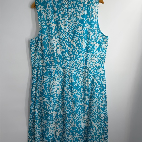 Talbots Turquoise and White Midi Foral Dress - Picture 6 of 10